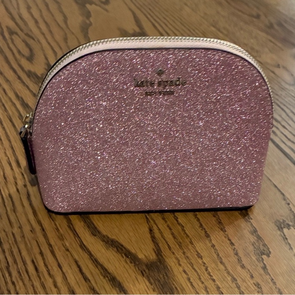 Kate Spade Sparkling Pink Cosmetic Case NWOT